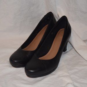 Clarks Leather Black Heels
